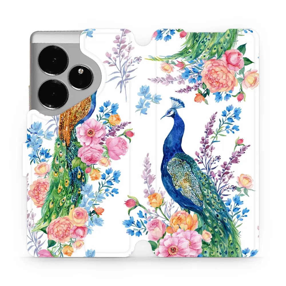 Flipové pouzdro Mobiwear - Realme GT 6 5G - MX08S Pávi