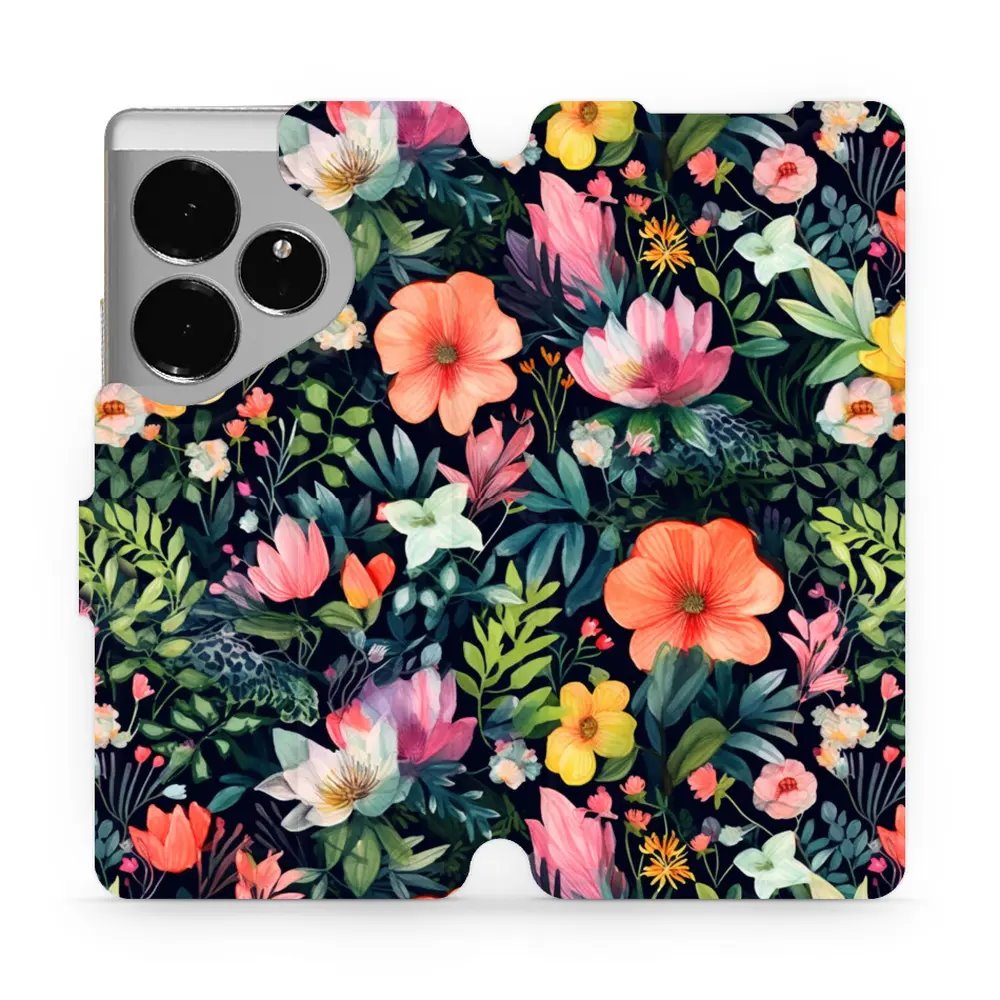 Flipové pouzdro Mobiwear - Realme GT 6 5G - VP48S Pestré kvítky