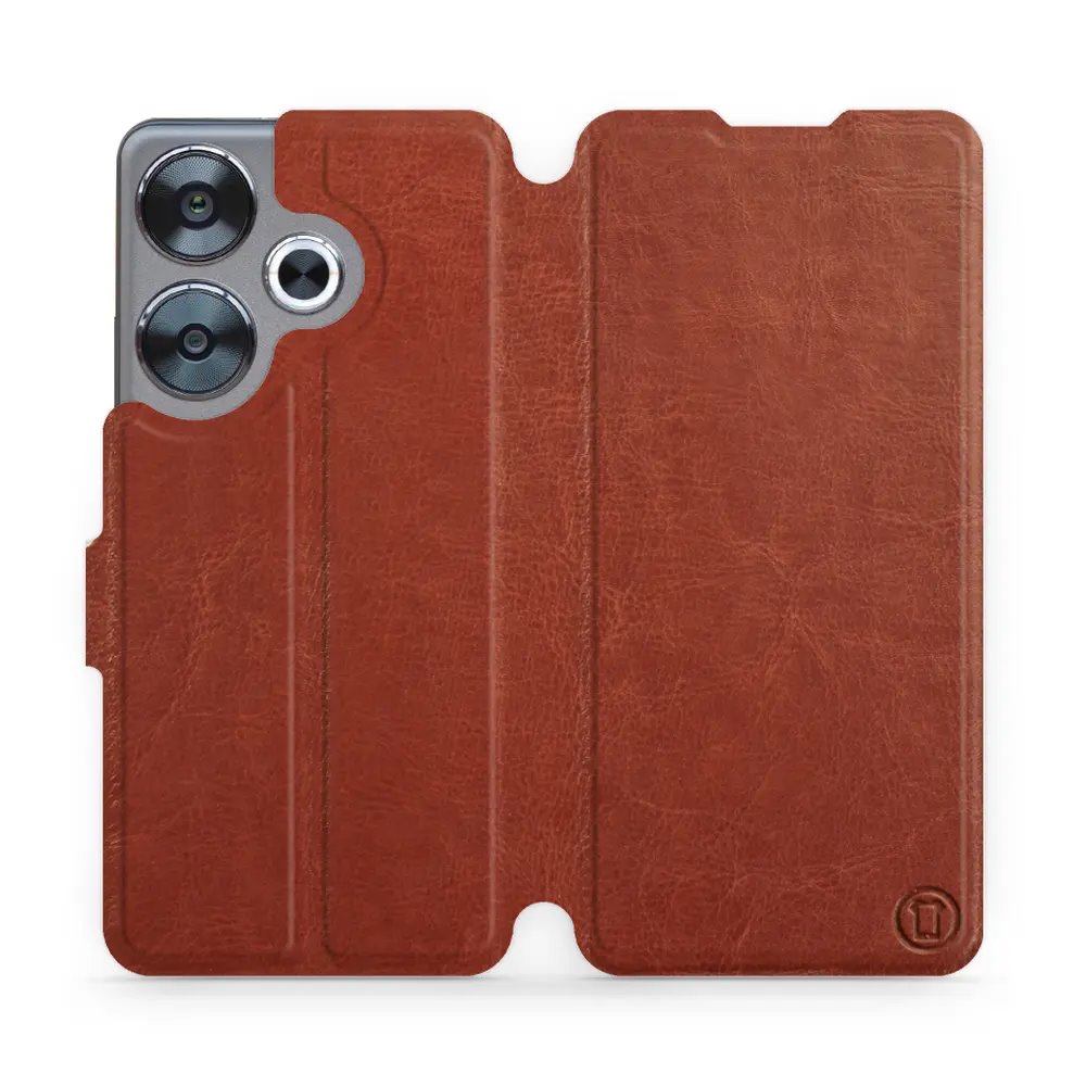 Flipové pouzdro Mobiwear - Xiaomi Poco F6 5G - Hnědé a šedé