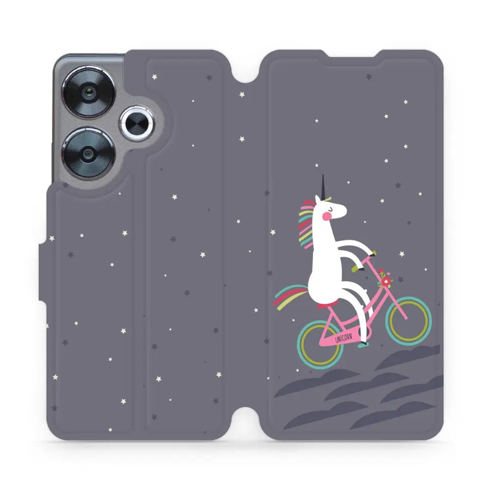 Flipové pouzdro Mobiwear - Xiaomi Poco F6 5G - V024P Jednorožec na kole