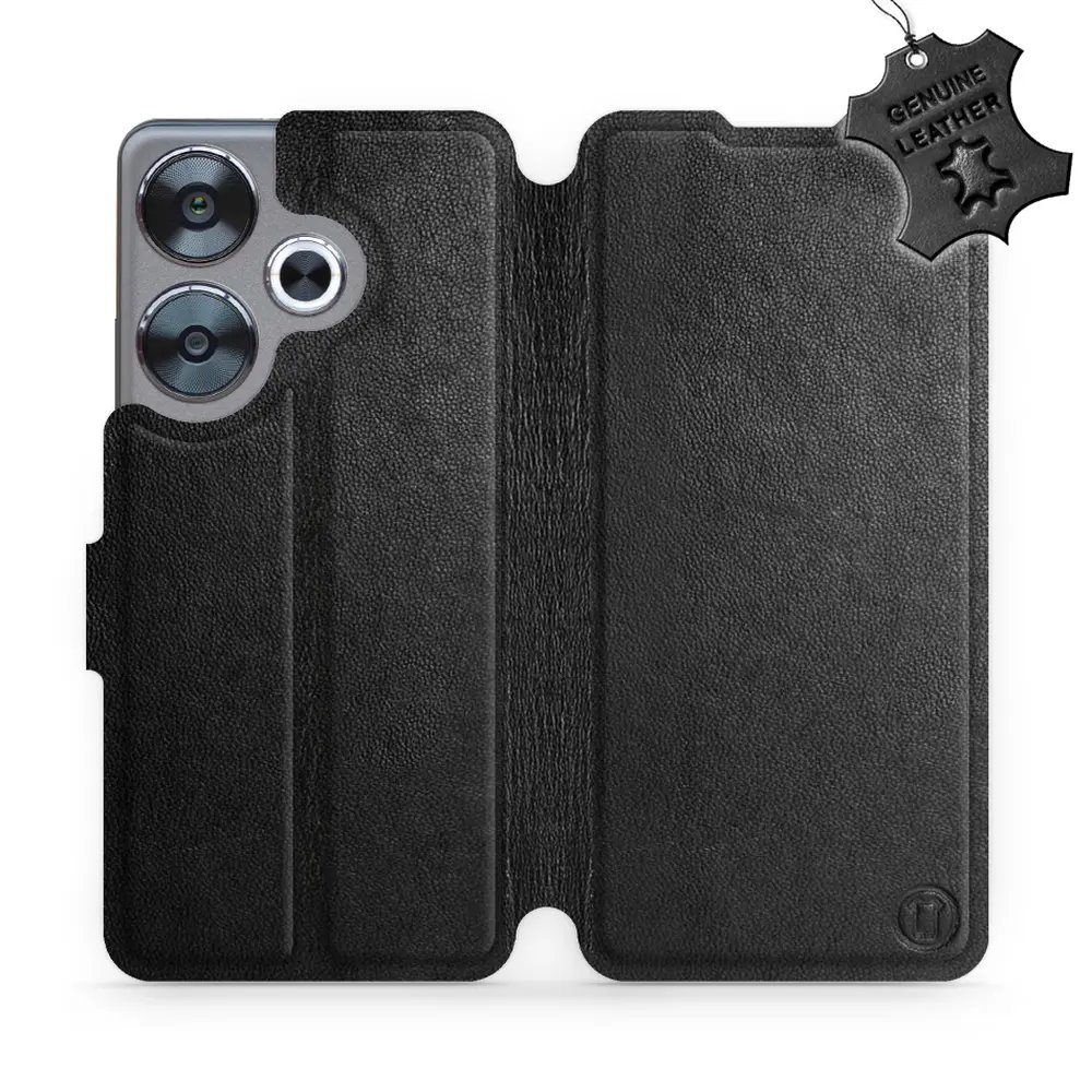 Kožené flip pouzdro Mobiwear - Xiaomi Poco F6 5G - Černé