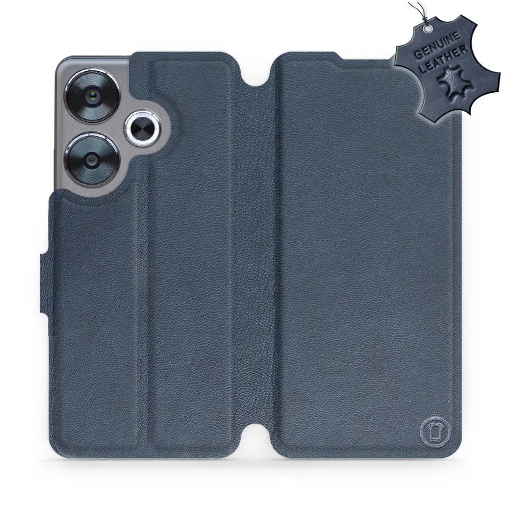 Kožené flip pouzdro Mobiwear - Xiaomi Poco F6 5G - Modré