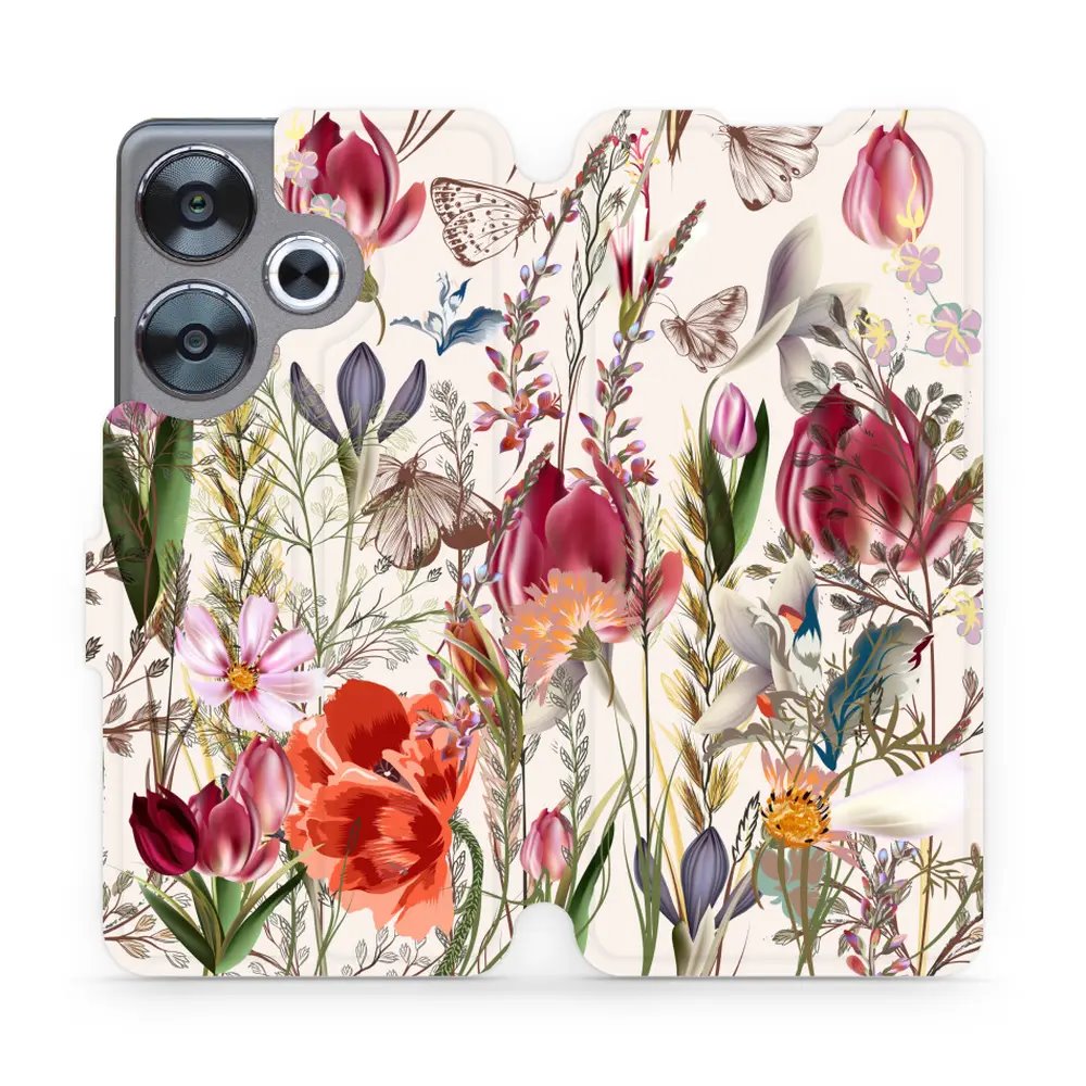 Flipové pouzdro Mobiwear - Xiaomi Poco F6 5G - MP01S Rozkvetlá louka
