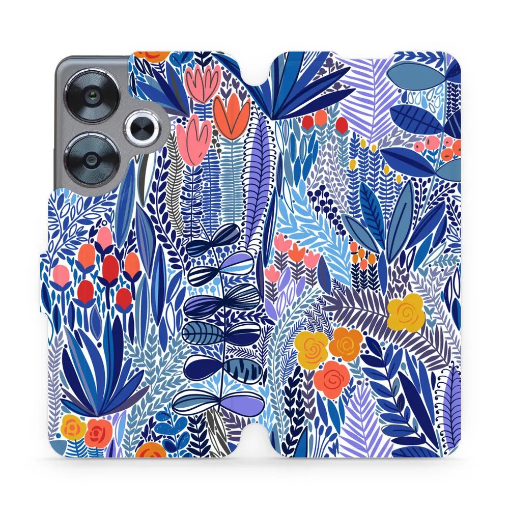 Flipové pouzdro Mobiwear - Xiaomi Poco F6 5G - MP03P Modrá květena