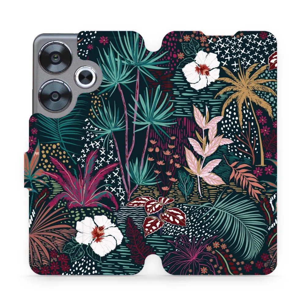 Flipové pouzdro Mobiwear - Xiaomi Poco F6 5G - VP13S Temná flóra