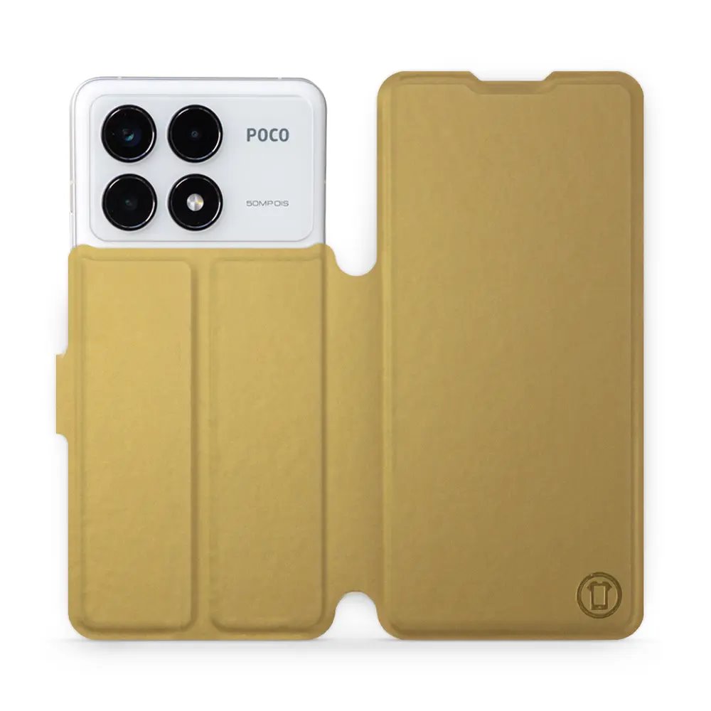 Flipové pouzdro Mobiwear - Xiaomi Poco F6 Pro 5G - Zlatavé a šedé