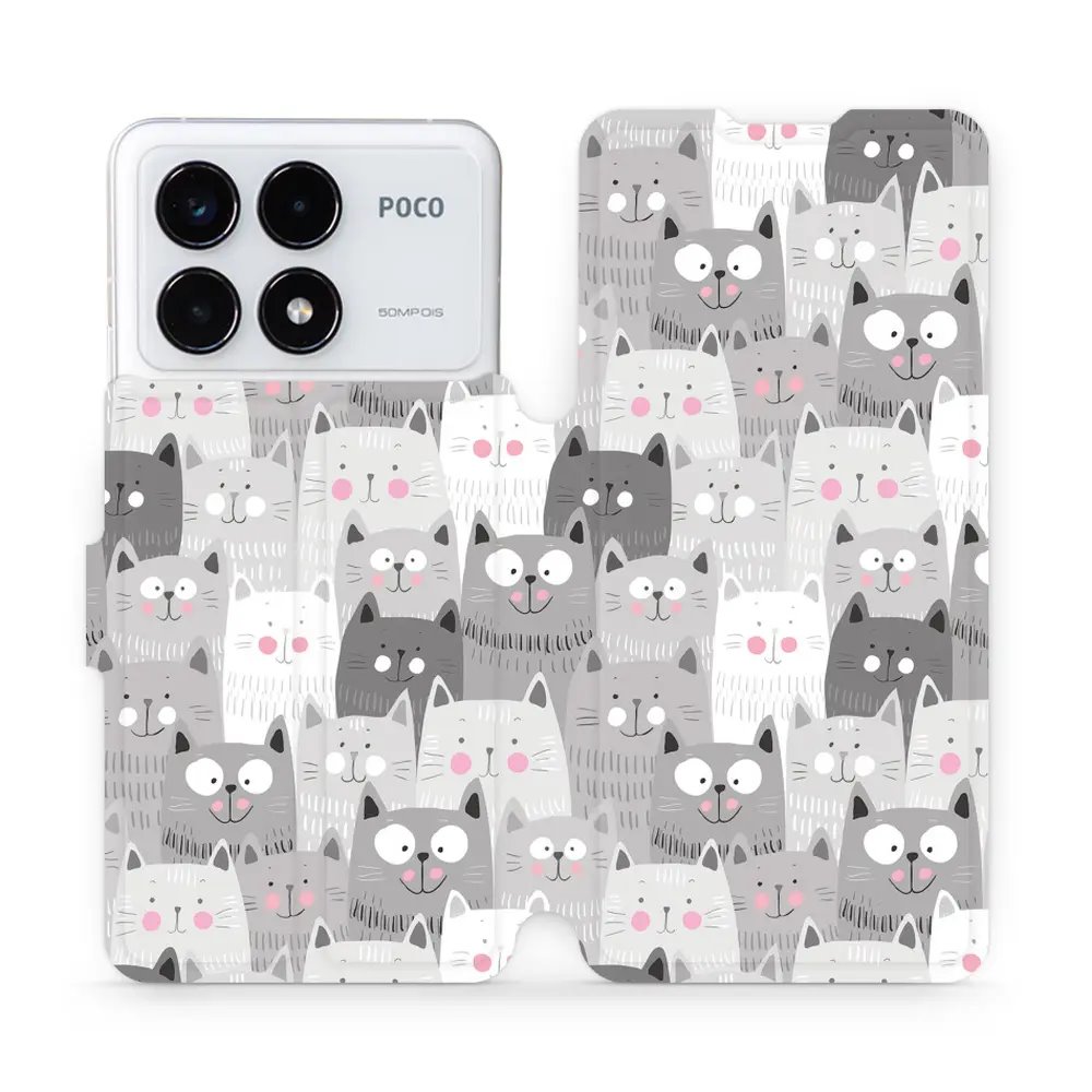 Flipové pouzdro Mobiwear - Xiaomi Poco F6 Pro 5G - M099P Kočičky