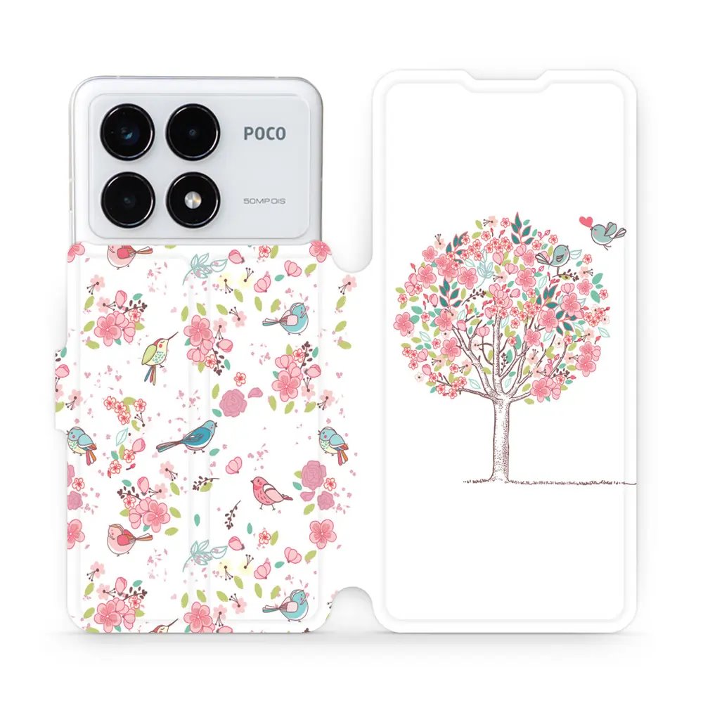 Flipové pouzdro Mobiwear - Xiaomi Poco F6 Pro 5G - M120S Strom a ptáčci