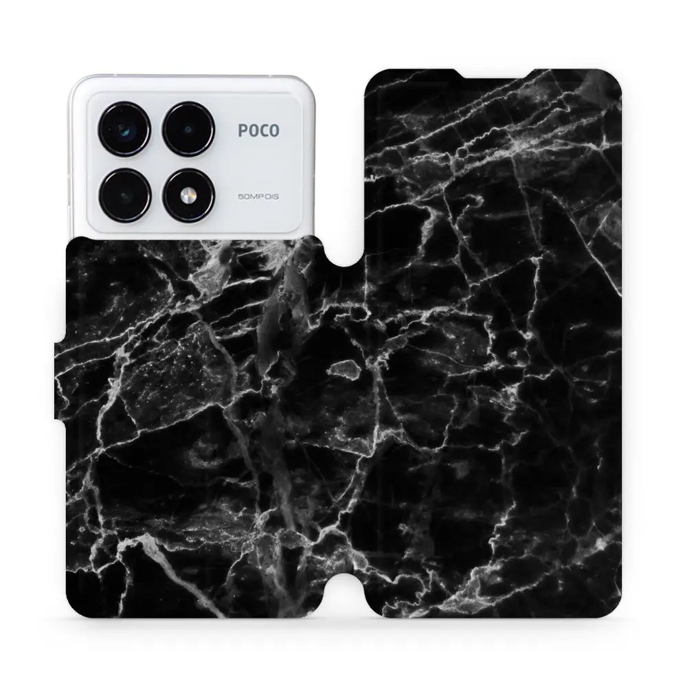Flipové pouzdro Mobiwear - Xiaomi Poco F6 Pro 5G - V056P Černý mramor