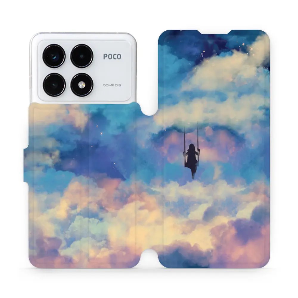 Flipové pouzdro Mobiwear - Xiaomi Poco F6 Pro 5G - MR09S Dívka na houpačce v oblacích
