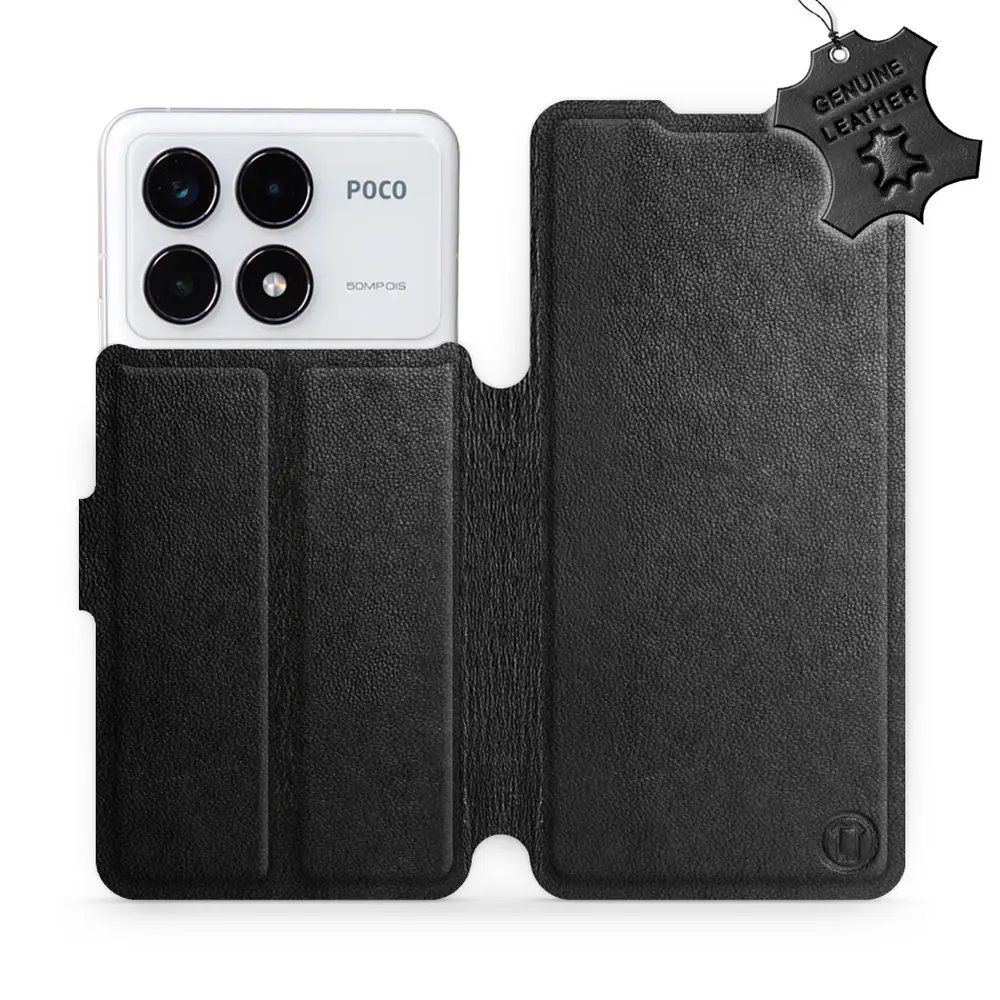 Kožené flip pouzdro Mobiwear - Xiaomi Poco F6 Pro 5G - Černé