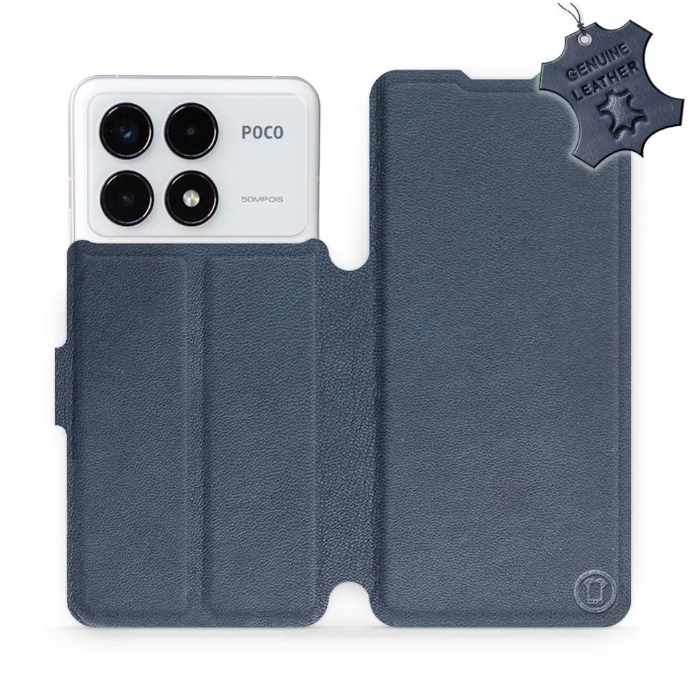 Kožené flip pouzdro Mobiwear - Xiaomi Poco F6 Pro 5G - Modré