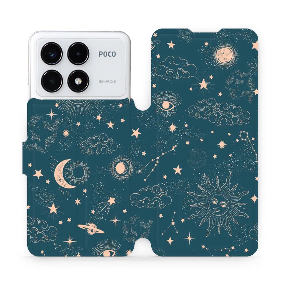 Flipové pouzdro Mobiwear - Xiaomi Poco F6 Pro 5G - VP14S Magický vesmír