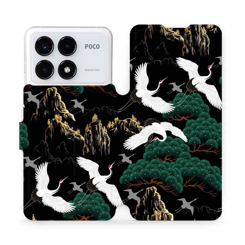 Flipové pouzdro Mobiwear - Xiaomi Poco F6 Pro 5G - VP16S Jeřábi