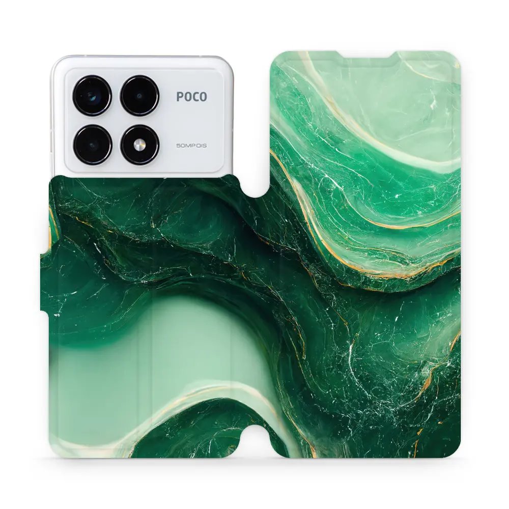 Flipové pouzdro Mobiwear - Xiaomi Poco F6 Pro 5G - VP38S Zelený mramor