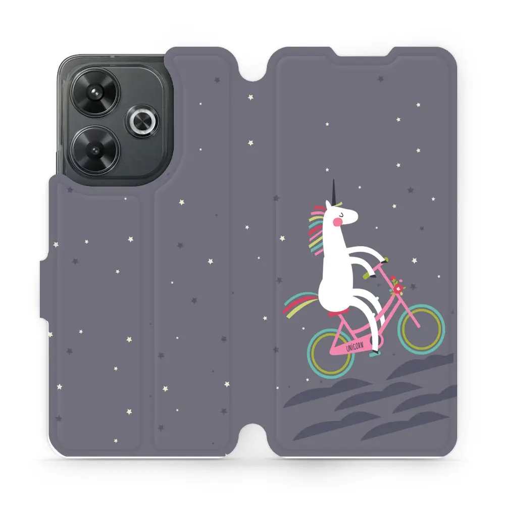 Flipové pouzdro Mobiwear - Xiaomi Redmi 13 - V024P Jednorožec na kole