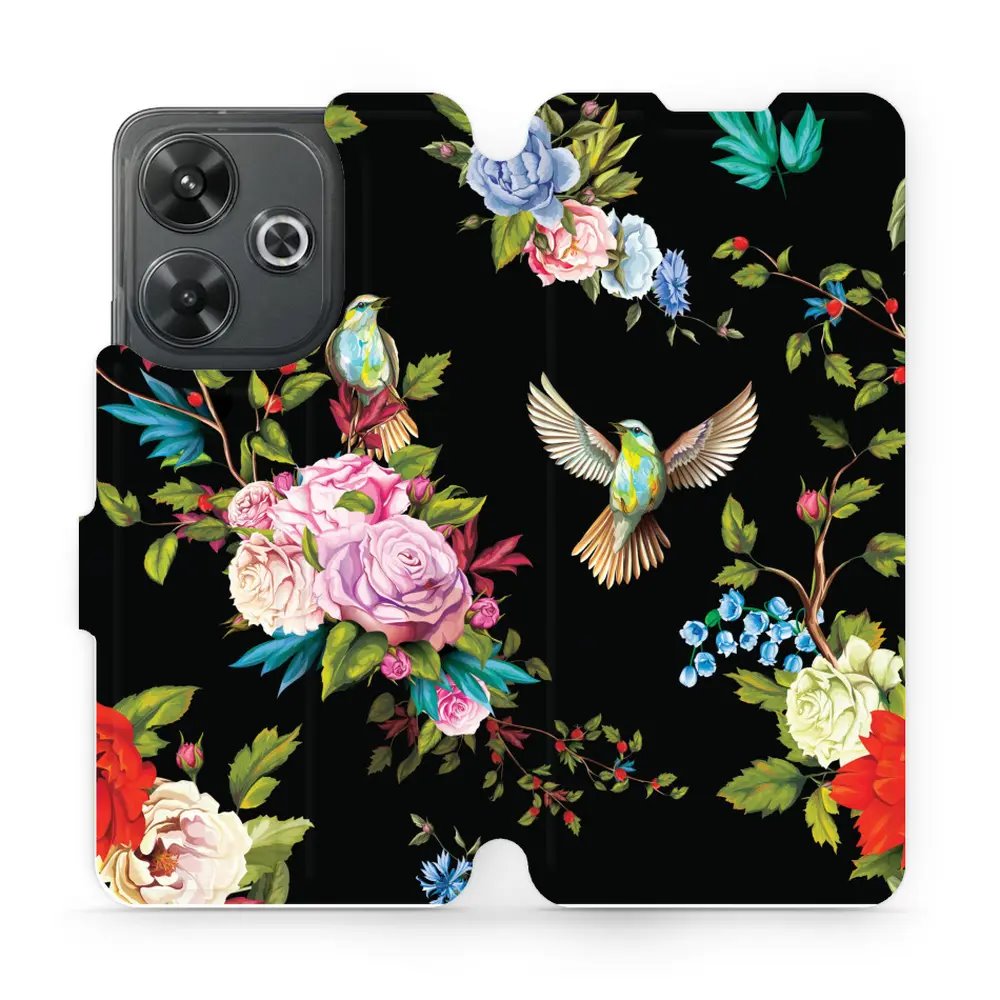 Flipové pouzdro Mobiwear - Xiaomi Redmi 13 - VD09S Ptáčci a květy