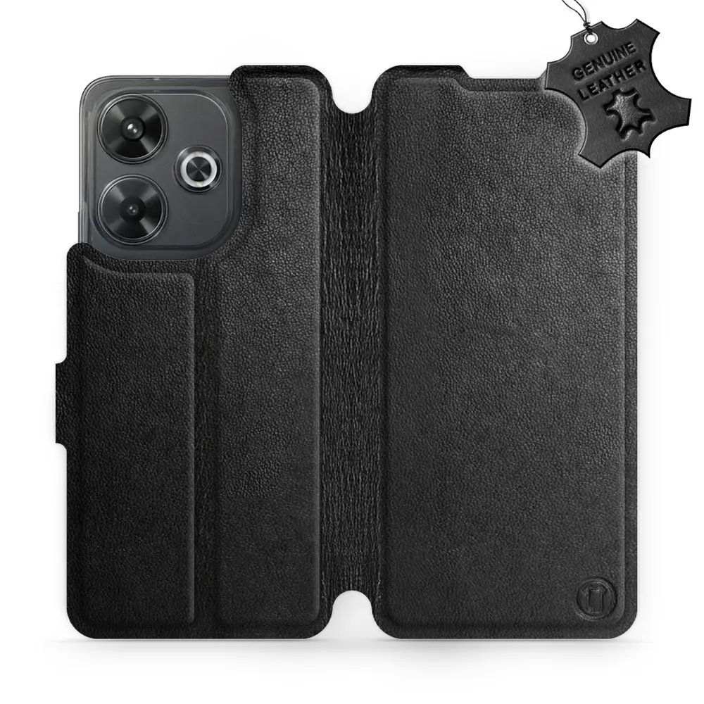 Kožené flip pouzdro Mobiwear - Xiaomi Redmi 13 - Černé