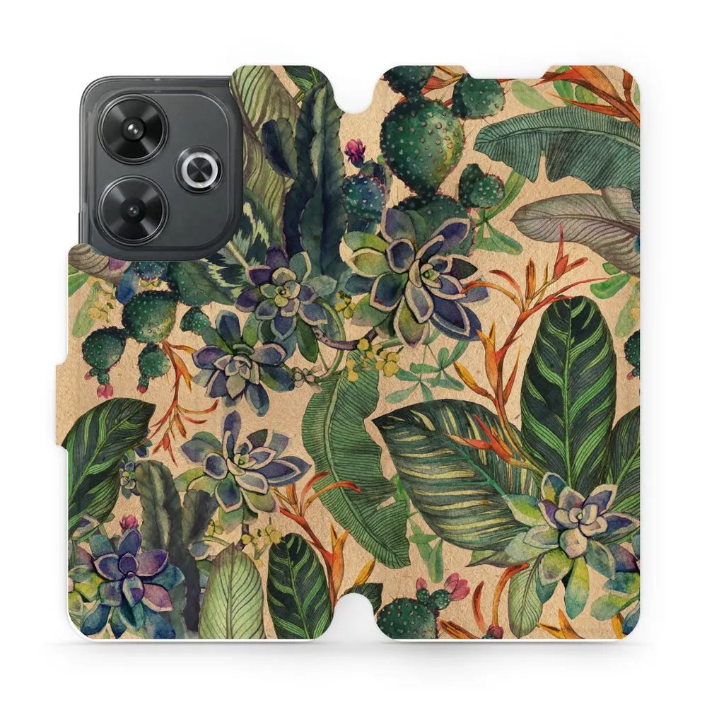 Flipové pouzdro Mobiwear - Xiaomi Redmi 13 - VP05S Sukulenty
