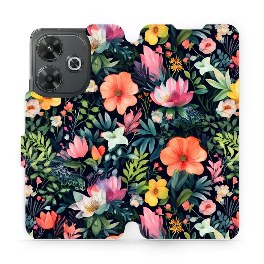 Flipové pouzdro Mobiwear - Xiaomi Redmi 13 - VP48S Pestré kvítky