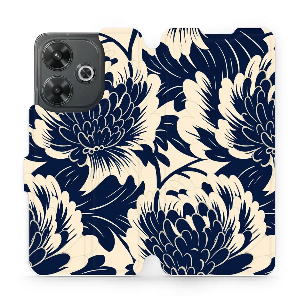 Flipové pouzdro Mobiwear - Xiaomi Redmi 13 - VA40S Modré a béžové květy