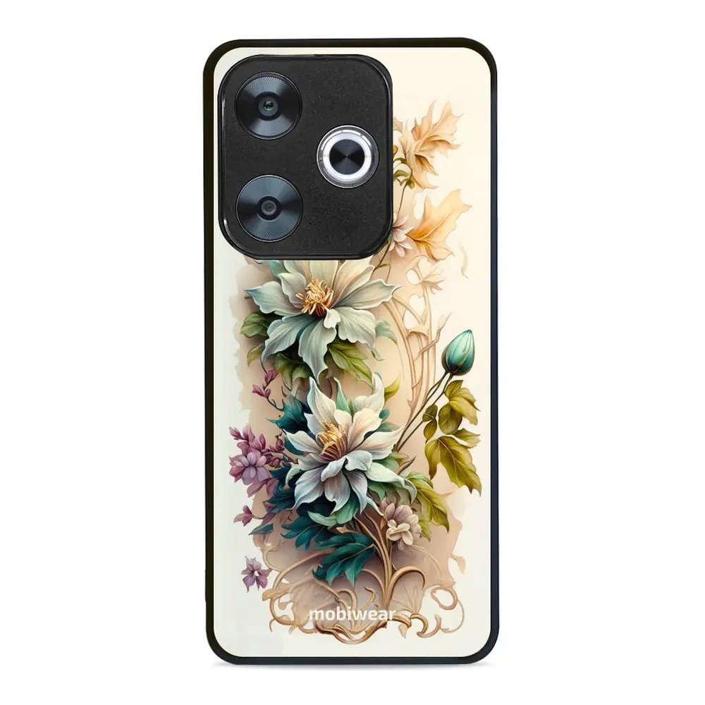 Lesklý kryt Mobiwear Glossy - Xiaomi Poco F6 5G - G014G Krémové květy