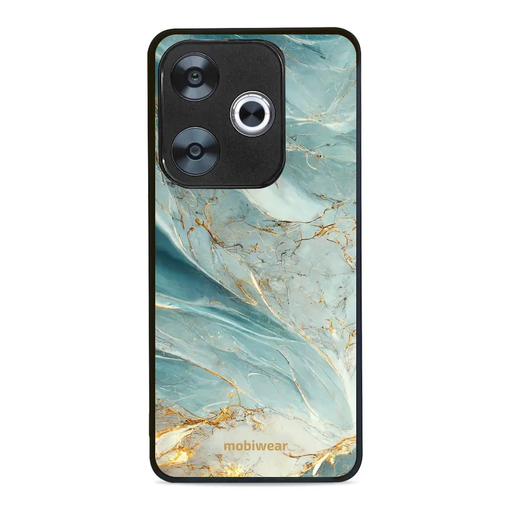 Lesklý kryt Mobiwear Glossy - Xiaomi Poco F6 5G - G022G Zelenkavý a zlatavý mramor