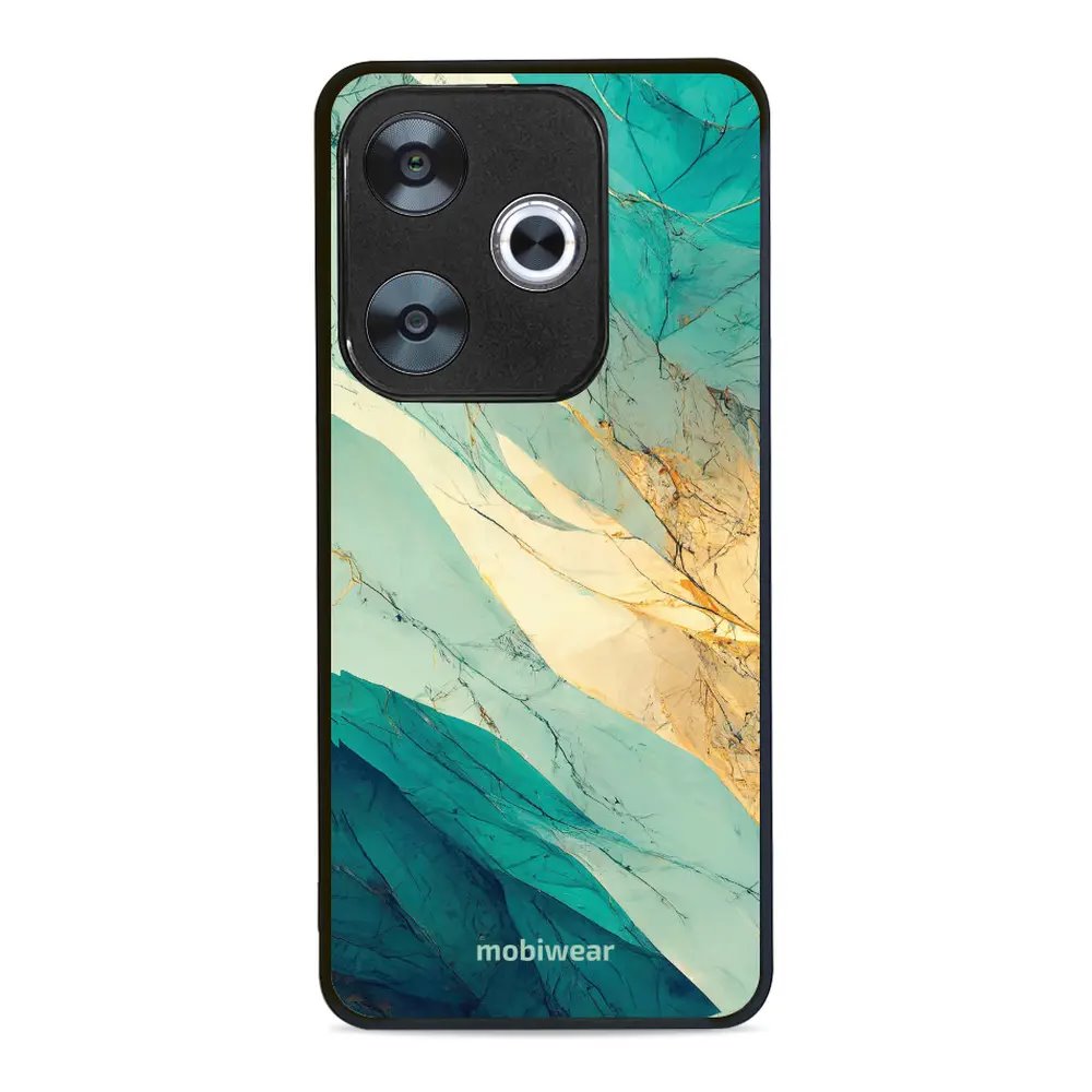 Lesklý kryt Mobiwear Glossy - Xiaomi Poco F6 5G - G024G - Zlatavý a zelenkavý mramor