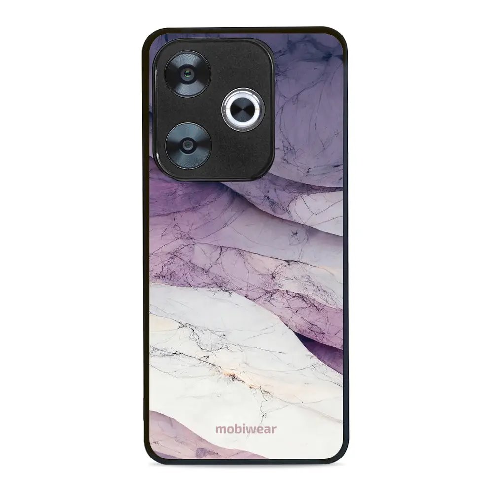 Lesklý kryt Mobiwear Glossy - Xiaomi Poco F6 5G - G028G - Bílý a fialový mramor