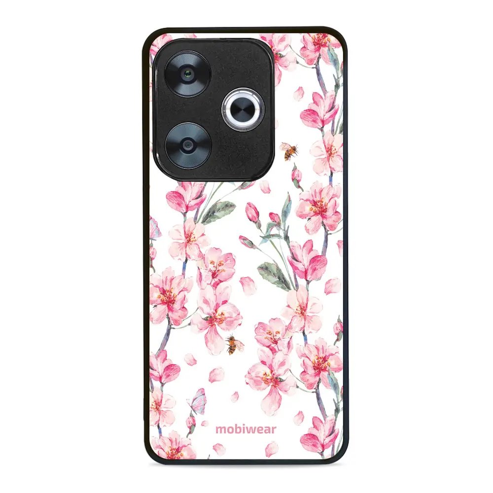 Lesklý kryt Mobiwear Glossy - Xiaomi Poco F6 5G - G033G - Růžové květy