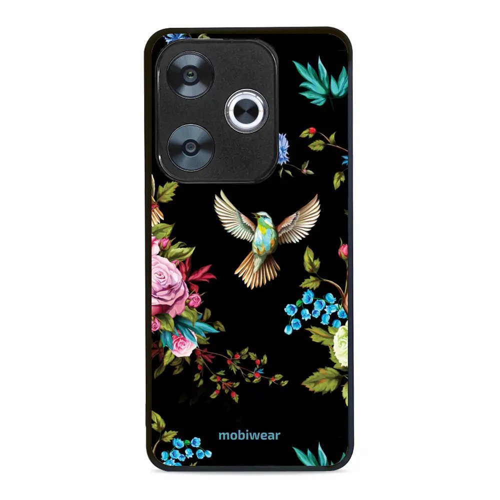 Lesklý kryt Mobiwear Glossy - Xiaomi Poco F6 5G - G041G - Ptáček a květy