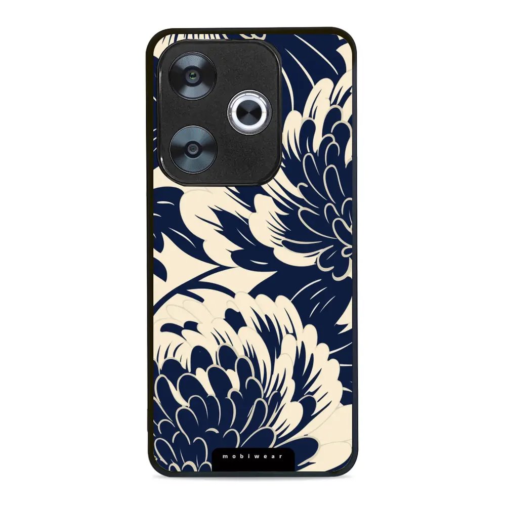 Lesklý kryt Mobiwear Glossy - Xiaomi Poco F6 5G - GA40G Modré a béžové květy