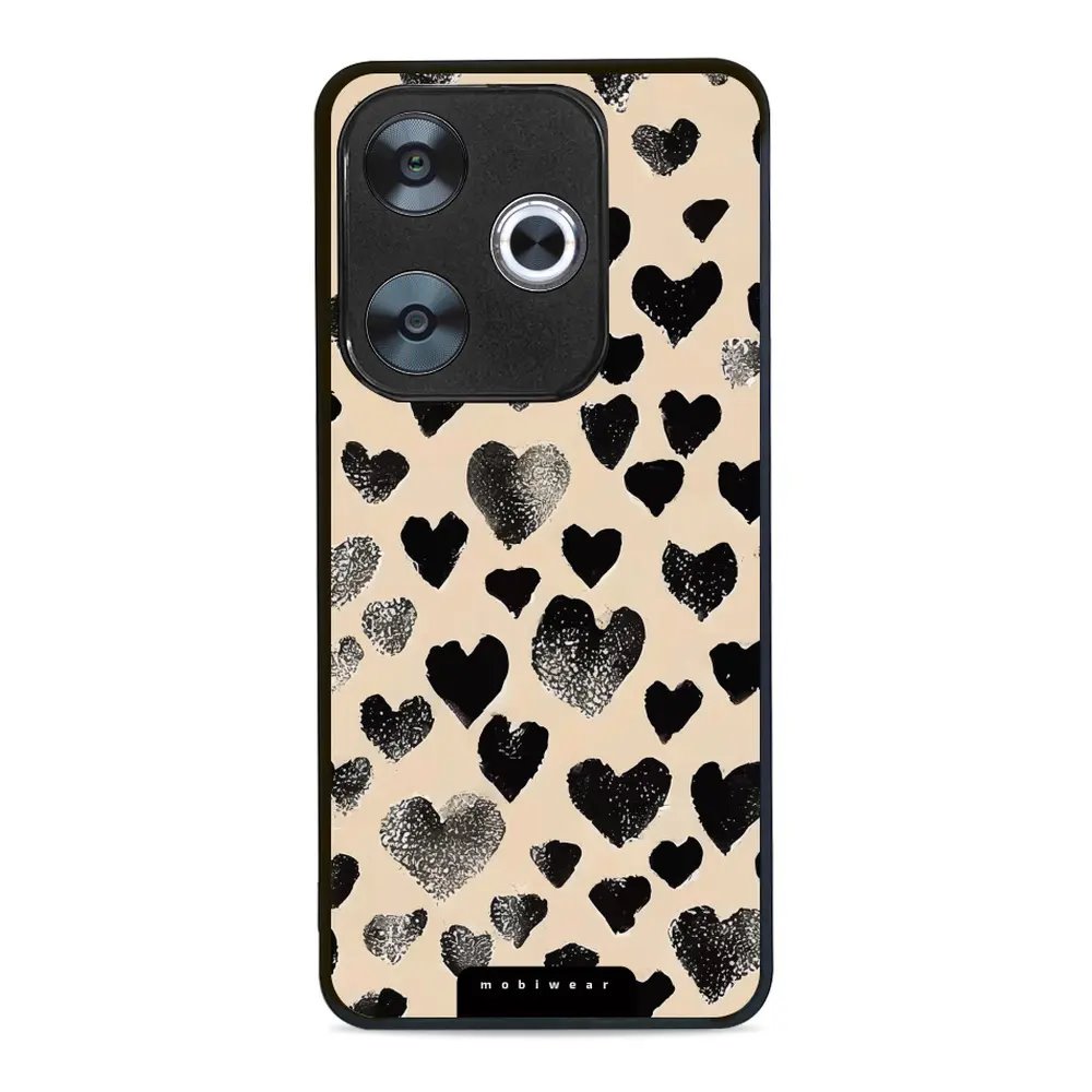 Lesklý kryt Mobiwear Glossy - Xiaomi Poco F6 5G - GA51G Černá srdíčka