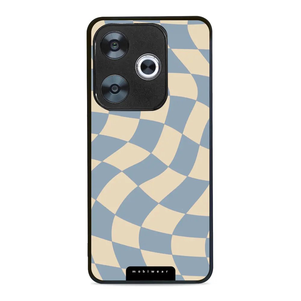 Lesklý kryt Mobiwear Glossy - Xiaomi Poco F6 5G - GA59G Modrá a béžová šachovnice