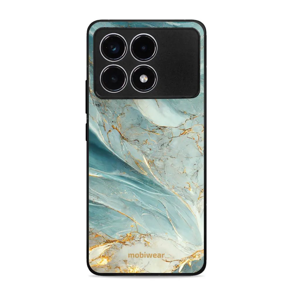 Lesklý kryt Mobiwear Glossy - Xiaomi Poco F6 Pro 5G - G022G Zelenkavý a zlatavý mramor