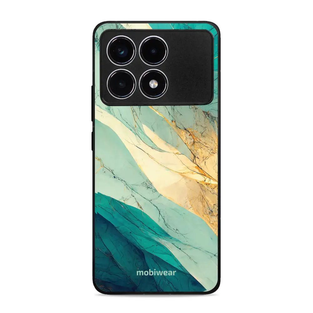 Lesklý kryt Mobiwear Glossy - Xiaomi Poco F6 Pro 5G - G024G - Zlatavý a zelenkavý mramor