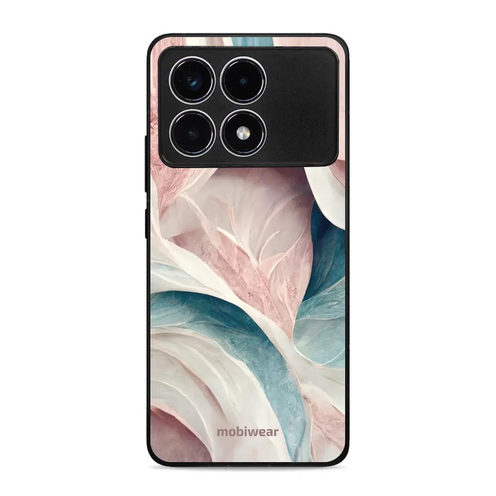 Lesklý kryt Mobiwear Glossy - Xiaomi Poco F6 Pro 5G - G026G - Růžový a zelenkavý mramor