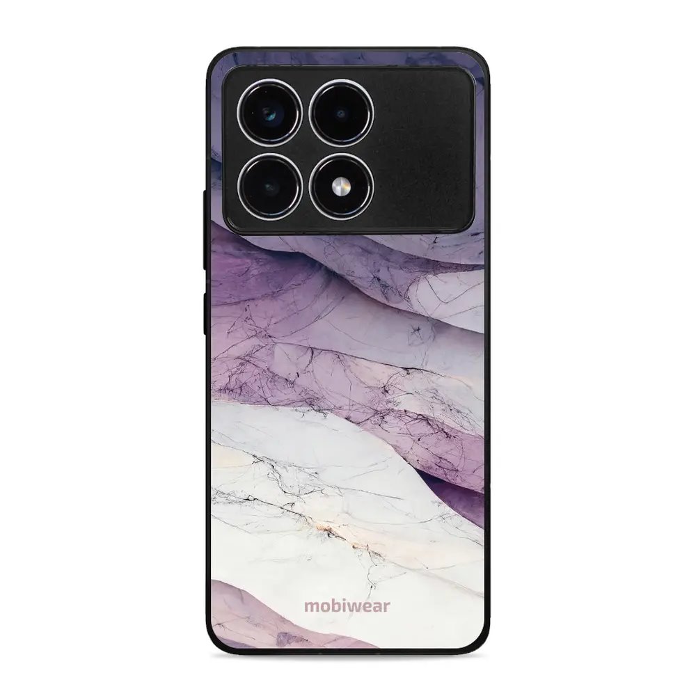 Lesklý kryt Mobiwear Glossy - Xiaomi Poco F6 Pro 5G - G028G - Bílý a fialový mramor