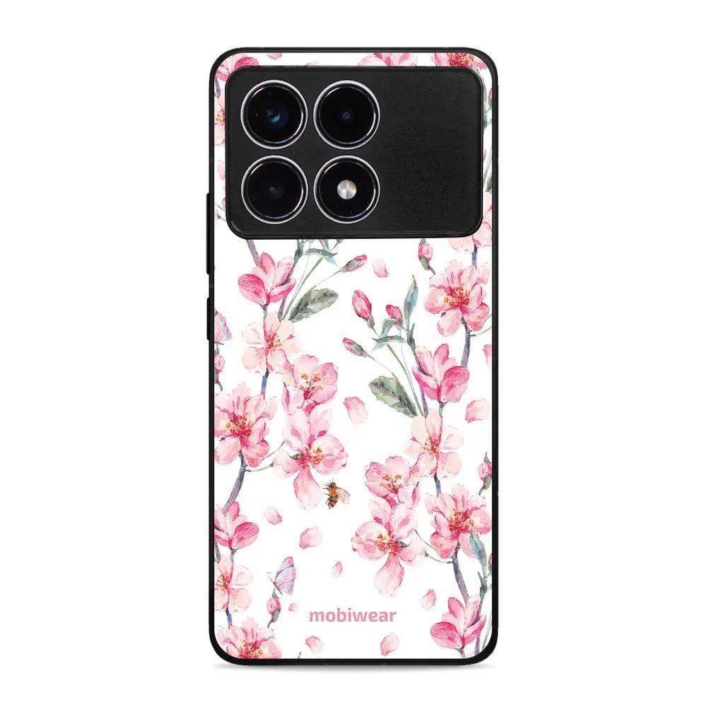 Lesklý kryt Mobiwear Glossy - Xiaomi Poco F6 Pro 5G - G033G - Růžové květy