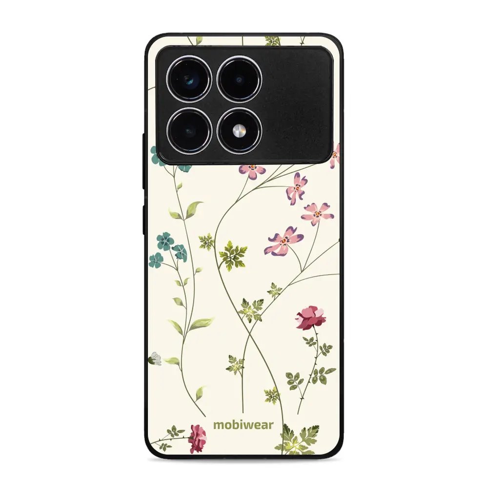 Lesklý kryt Mobiwear Glossy - Xiaomi Poco F6 Pro 5G - G035G - Tenké rostlinky s květy