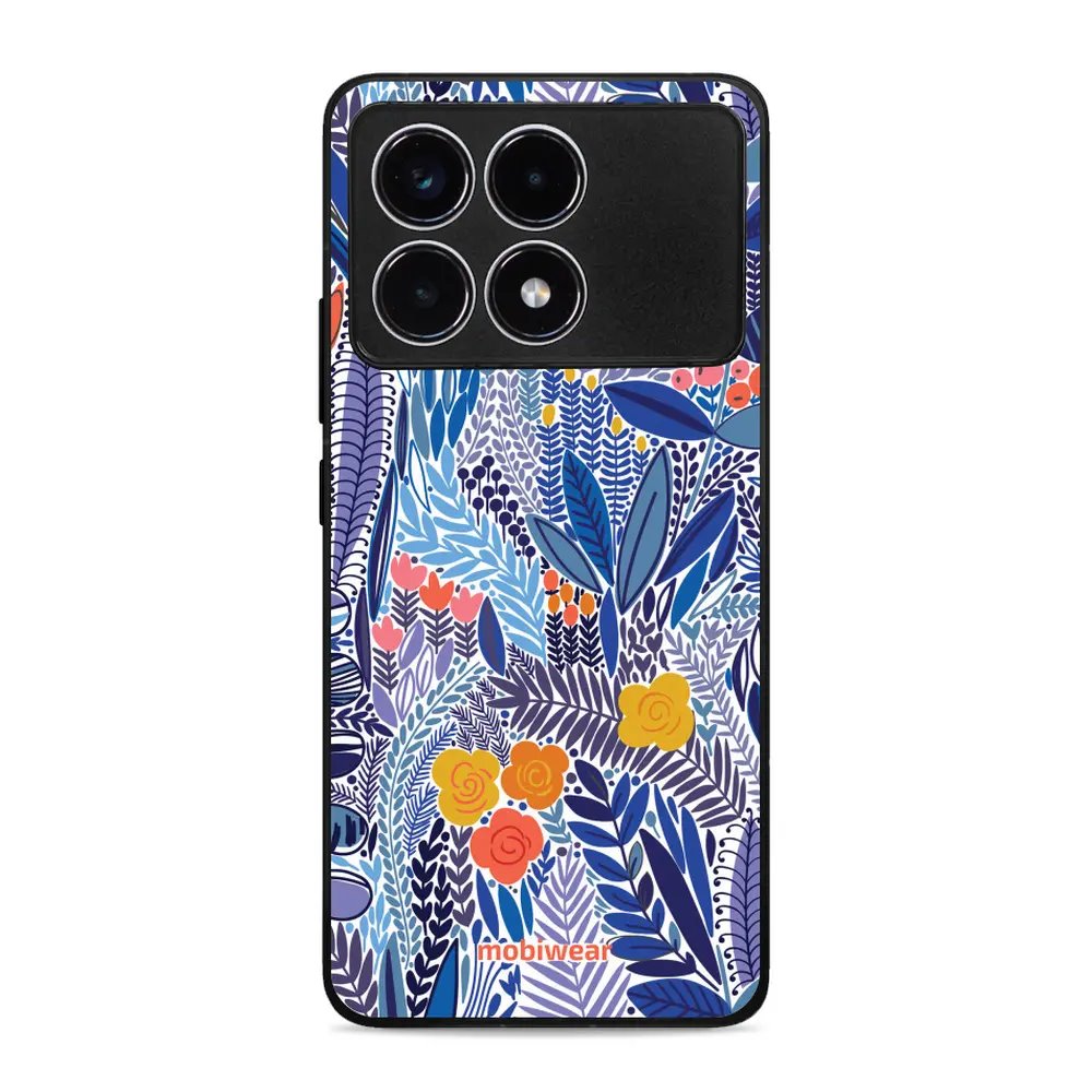 Lesklý kryt Mobiwear Glossy - Xiaomi Poco F6 Pro 5G - G037G - Modrá květena