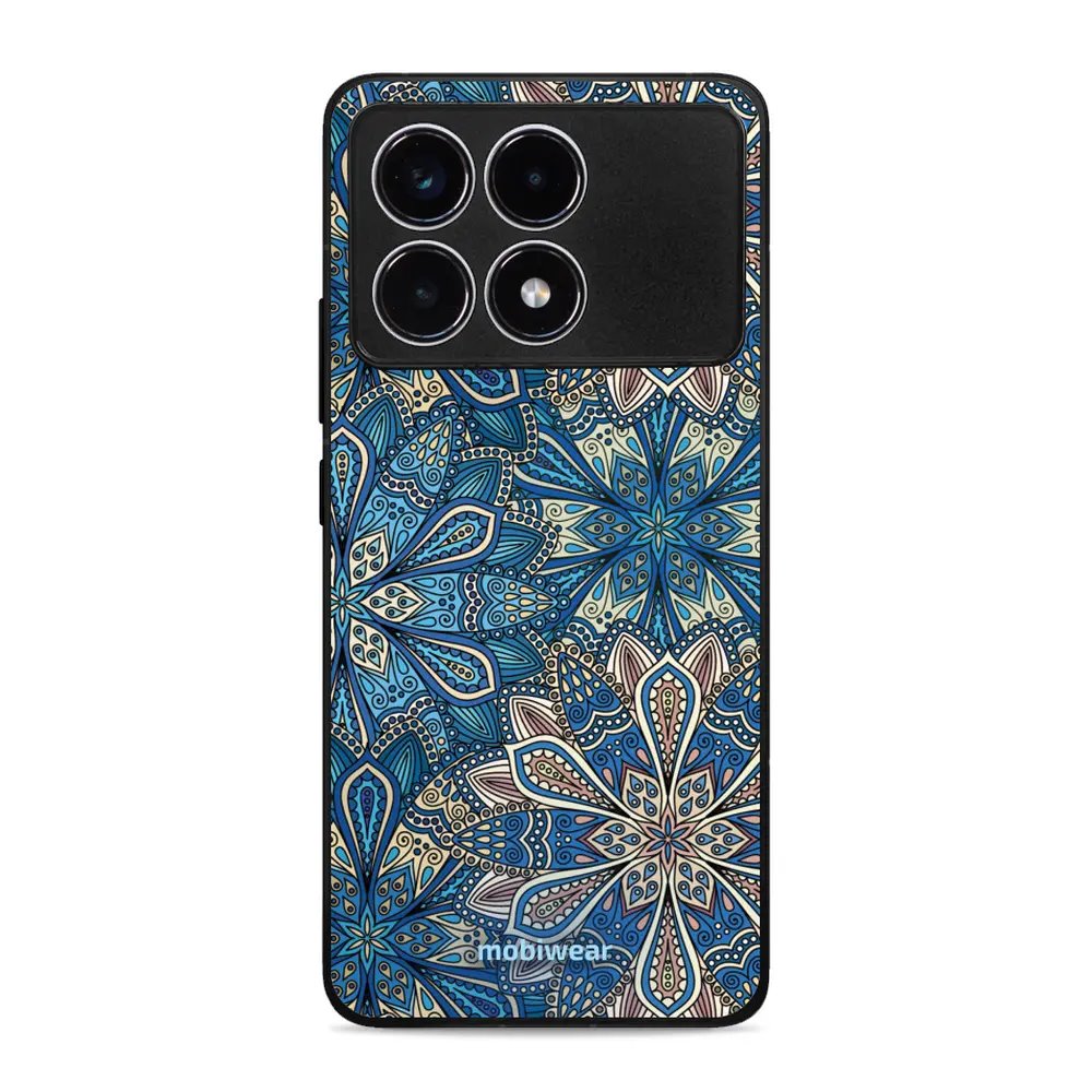 Lesklý kryt Mobiwear Glossy - Xiaomi Poco F6 Pro 5G - G038G - Modré mandala květy