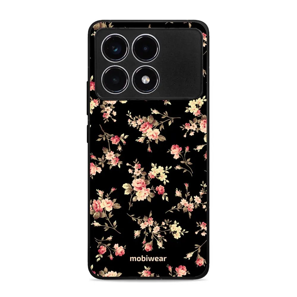 Lesklý kryt Mobiwear Glossy - Xiaomi Poco F6 Pro 5G - G039G - Květy na černé