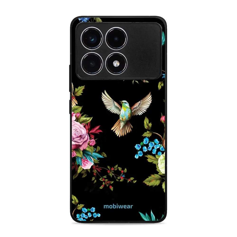 Lesklý kryt Mobiwear Glossy - Xiaomi Poco F6 Pro 5G - G041G - Ptáček a květy
