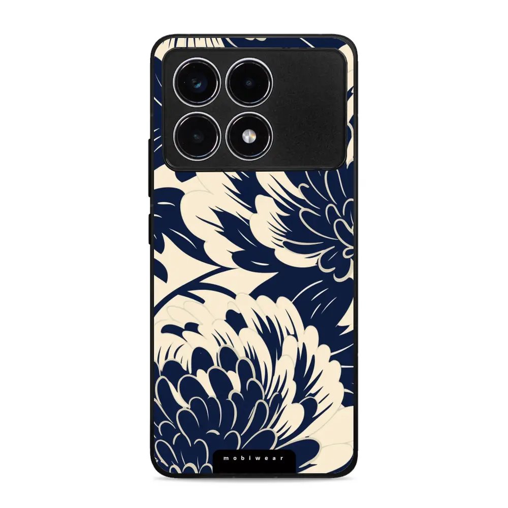 Lesklý kryt Mobiwear Glossy - Xiaomi Poco F6 Pro 5G - GA40G Modré a béžové květy