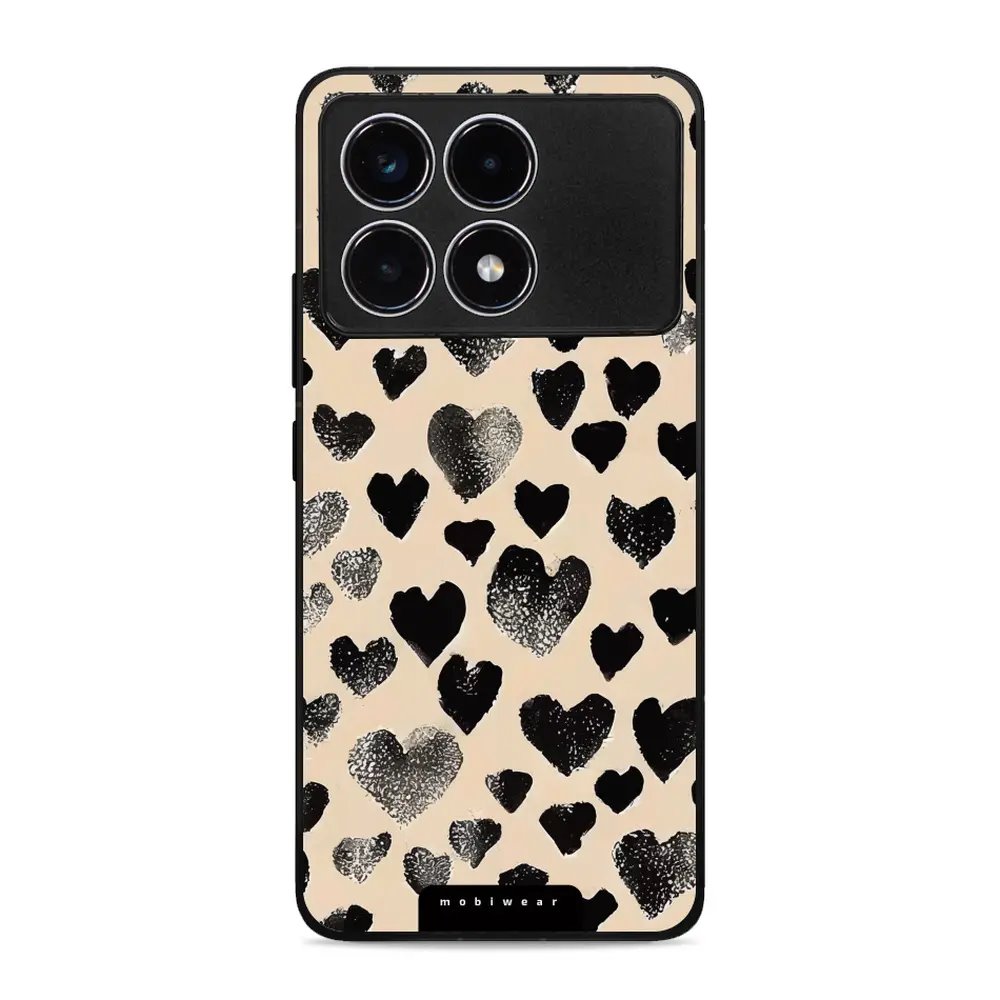 Lesklý kryt Mobiwear Glossy - Xiaomi Poco F6 Pro 5G - GA51G Černá srdíčka