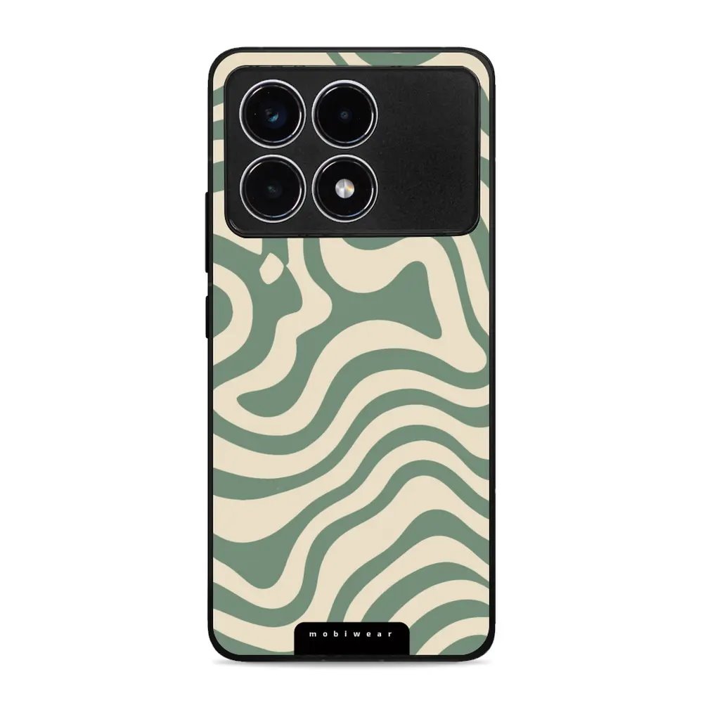 Lesklý kryt Mobiwear Glossy - Xiaomi Poco F6 Pro 5G - GA57G Zelené a béžové zkrouceniny