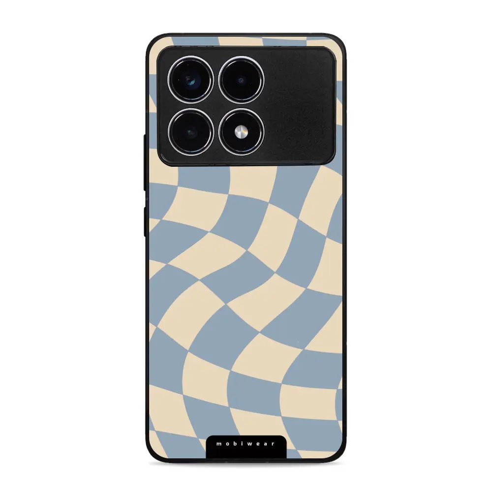 Lesklý kryt Mobiwear Glossy - Xiaomi Poco F6 Pro 5G - GA59G Modrá a béžová šachovnice