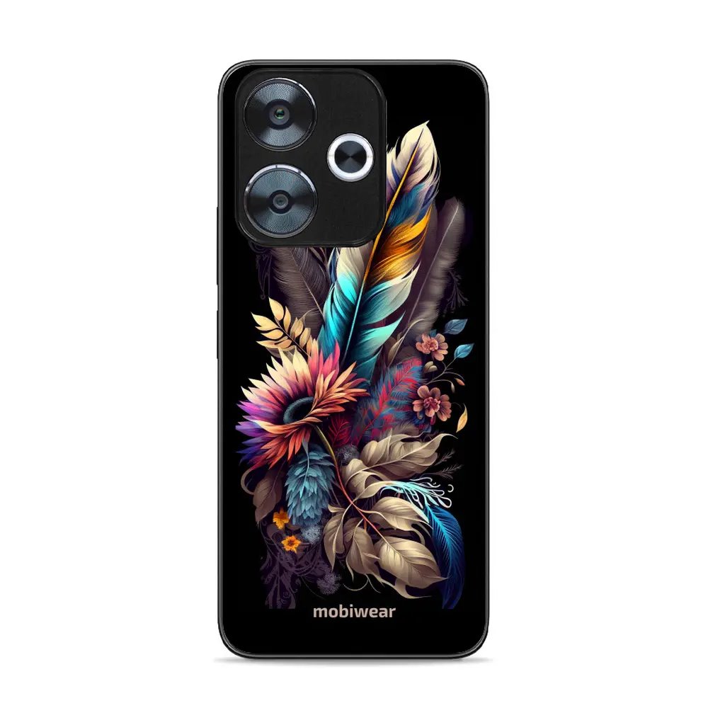 Lesklý kryt Mobiwear Glossy - Xiaomi Redmi 13 - G011G Kytice s pírkem