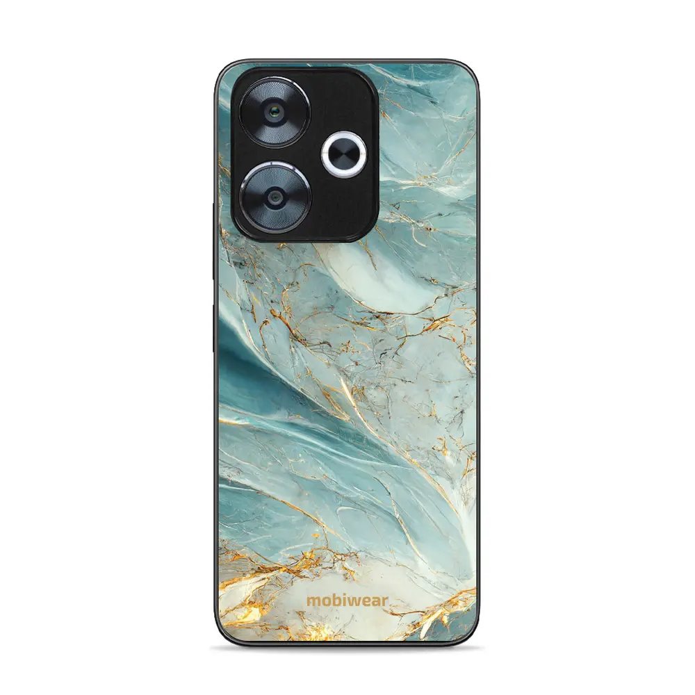 Lesklý kryt Mobiwear Glossy - Xiaomi Redmi 13 - G022G Zelenkavý a zlatavý mramor